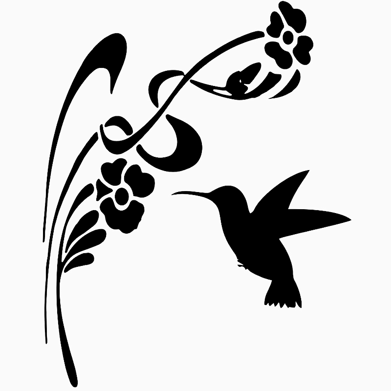 

15*13.5cm Fashion Personality Creativity Classic Attractive Hummingbird Flowers Die Cut Vinyl Window Decal Sticker, Color
