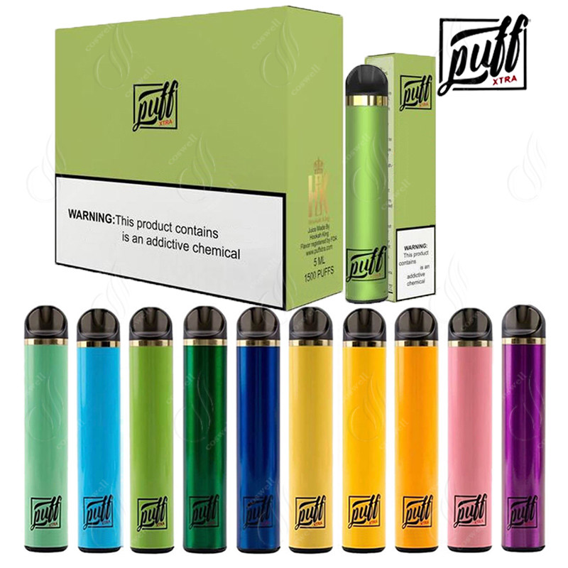 

Newest PUFF XTRA Disposable Vape Pen 1500Puffs Pre-filled 5.0ml Cartridges Starter Kit Device Pods System Vaporizers e cig Cigarettes Vapor, Multi types