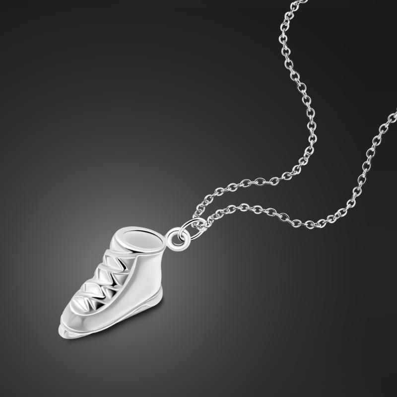 

Fashion Creative Shoes Boots Pendant choker Woman 100% 925 Sterling silver Necklace Wholesale Cute Girl Jewelry Gift