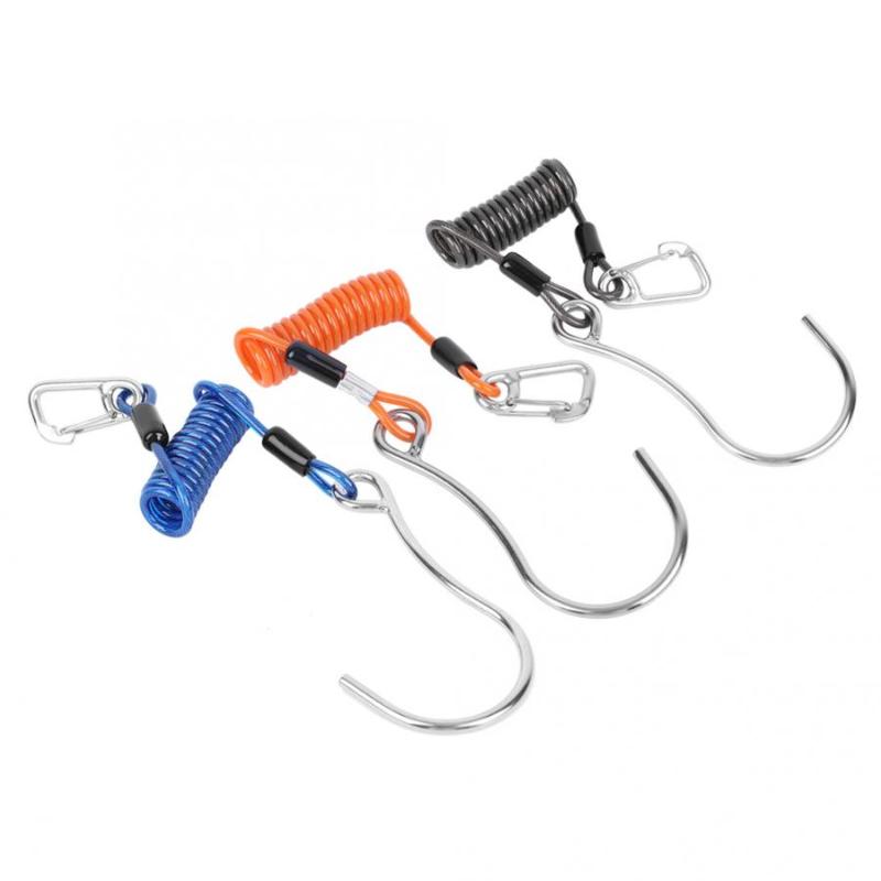 

Stainless Steel Drift Diving Single End Hook Quick Disassembled Buckle Swimming Spring Anti-Lost Rope Diving Swimming Accessory