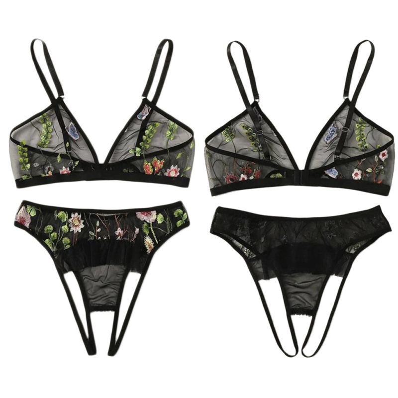 

Women Sexy Bra Lingerie Set Embroidery Lace Bras Thong Set Underwear Sleepwear Lingerie Sets Feme