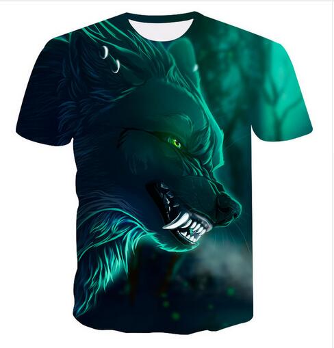 Beloved Mens Summer Digital Print Short Sleeve Round Neck Casual Loose Top Tee