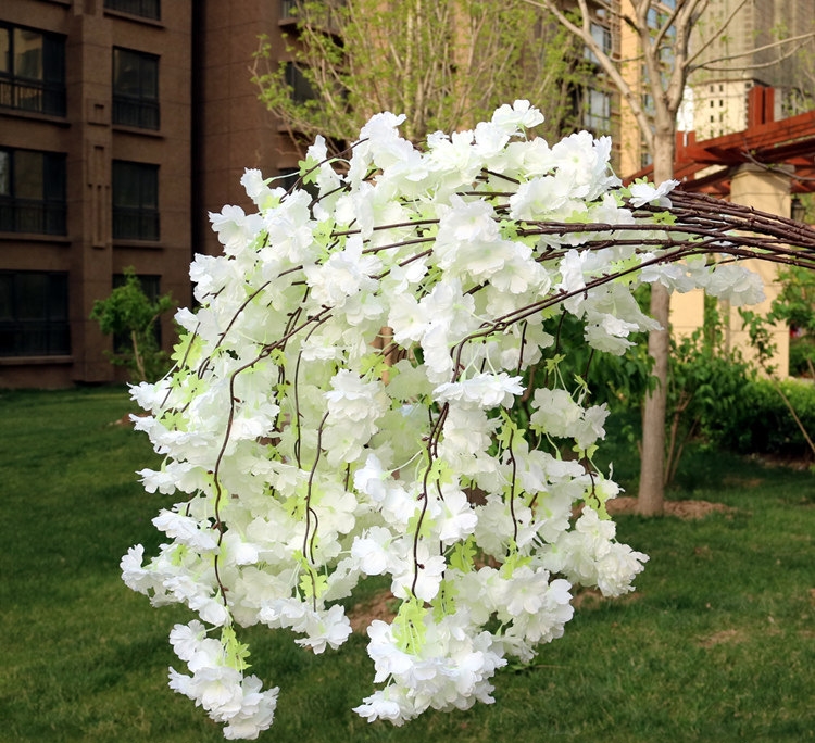 2020 Artificial Flowers Cherry Blossom Stems Fake Sakura Tree Branches