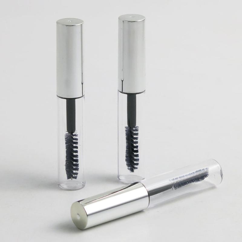 5Pcs Silver Cap Plastic DIY Empty Mascara Tubes with Eyelash Wand Brush Eyelash Cream Container Bottle Vials 4ML-image-547316957