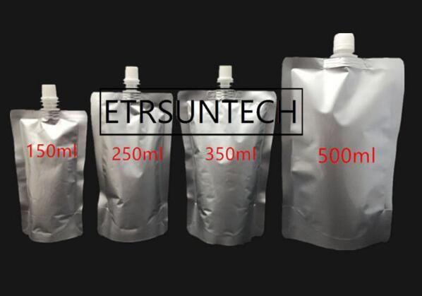 

500pcs Doypack 150ml 250ml 350ml 500ml Aluminum Foil Stand Up Spout Liquid Bag Pack Beverage,Squeeze,Drink Spout Pouch