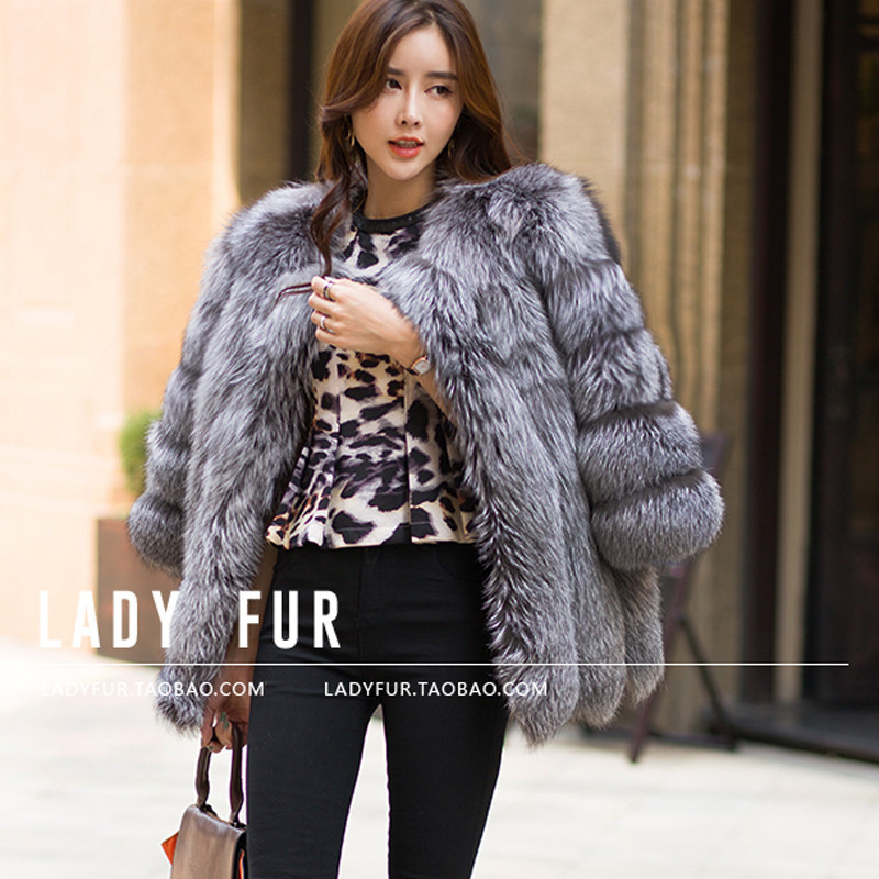 

2017 Autumn Winter coat warm New Silver Fur coat outerwear women' fashion imitation fur plus sizeS-4XL, Fox grey