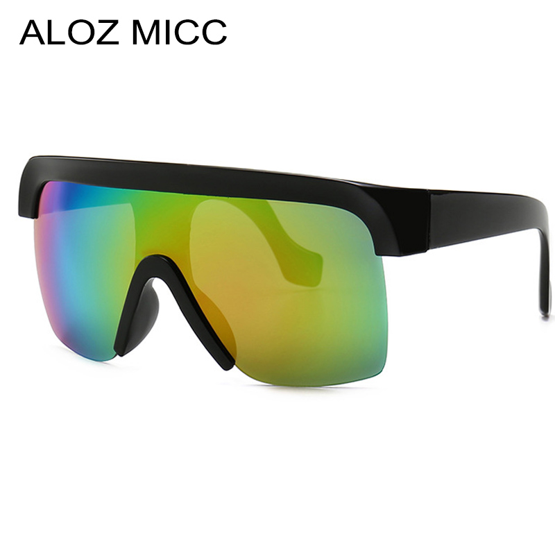 ALOZ MICC lunettes de soleil surdimensionnées femmes 2019 marque Designer mode lunettes de soleil à dessus plat hommes grand cadre lunettes d'ext