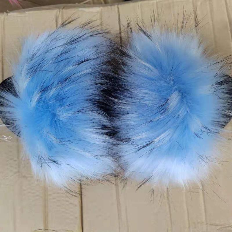 

Fashion Fur Slippers Summer Furry Slippers Female Faux Fur Slides Home Plush Flat Flip Flops Casual Shoes Ladies Shoes