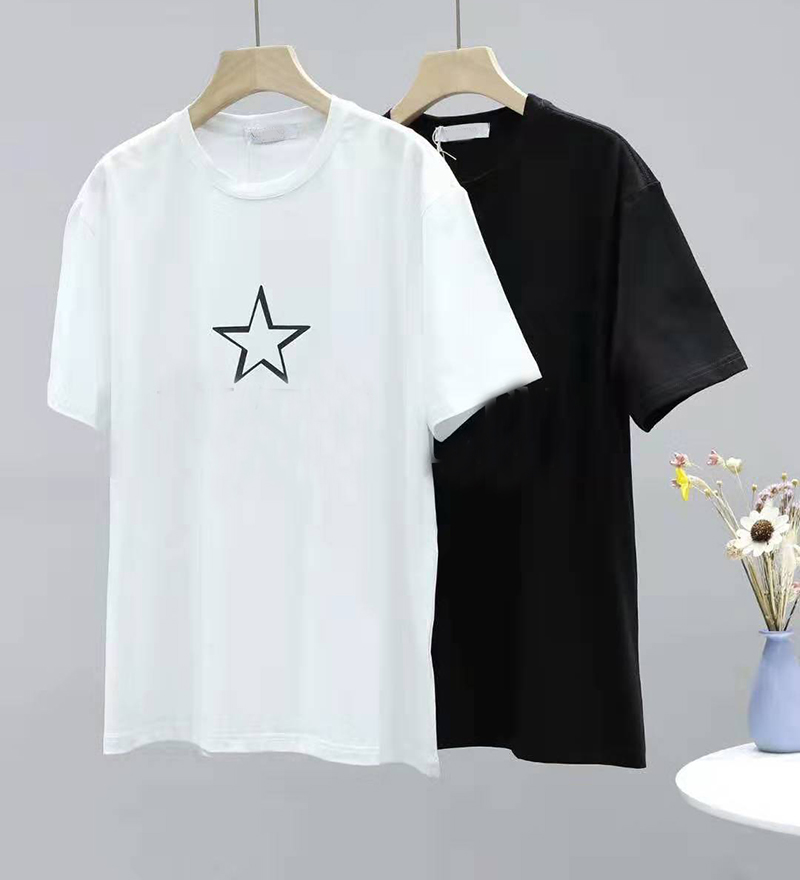 

20ss Star Pattern Mens T Shirt Men Women Couple Summer Fashion Casual Street T-shirt Loose Sport Couples Vintage TShirts, White