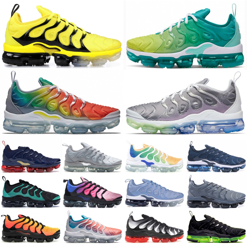 

GAME ROYAL RACER BLUE Plus Tn Running Shoes Mens Bumblebee Be True Rainbow USA Grape Bleached Aqua Womens stylist Shoes Sneakers 36-45, Black volt sole
