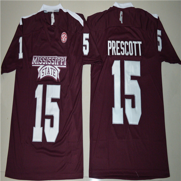 

Factory Outlet-Mens 15 Prescott Stitched Cheap Mississippi State Bulldogs NCAA College Football Jerseys,Free Shipping,Accept Mix Order, Burgundy