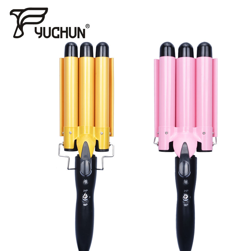 

New Design Automatic Perm Splint Ceramic Hair Iron 3 Barrels Big Wave Hair Curling Flat Iron Waver Curlers Styling Tools