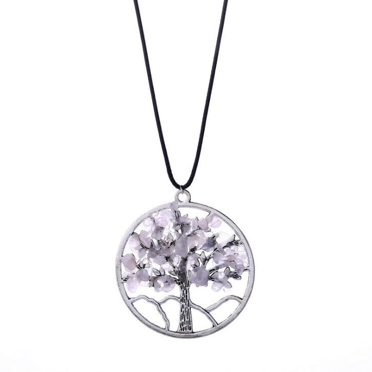 

Fashion Tree of Life Nacklace Natural Gravel Pure Handmade Necklace Link Ankle Chain Teen Women Girls Gifts Free Shipping