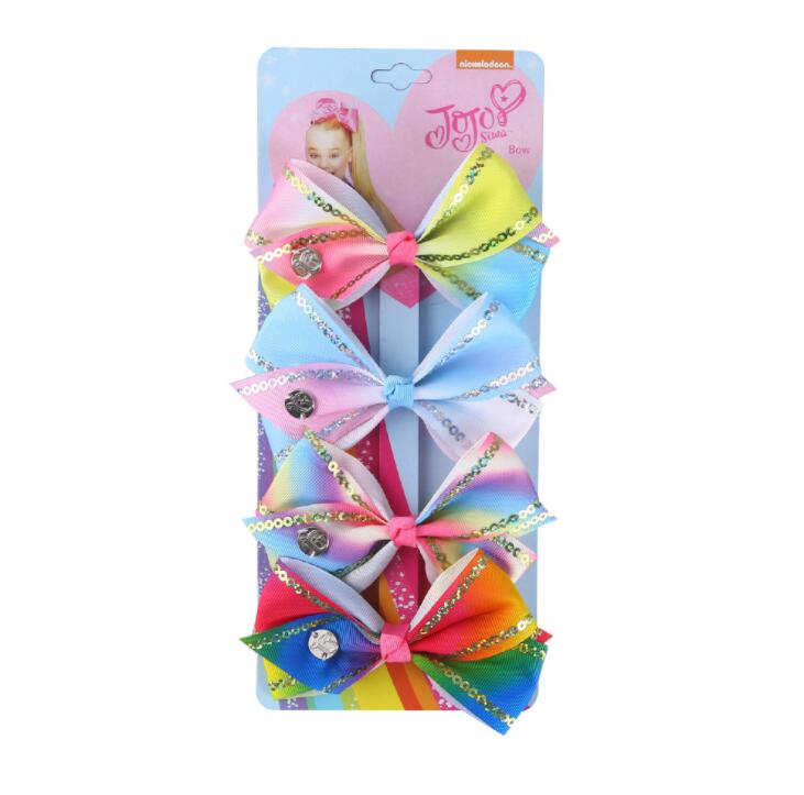 

jojo siwa bows girls hair clips sequin jojo siwa baby BB clips kids barrettes kids hair accessories 4pcs/set