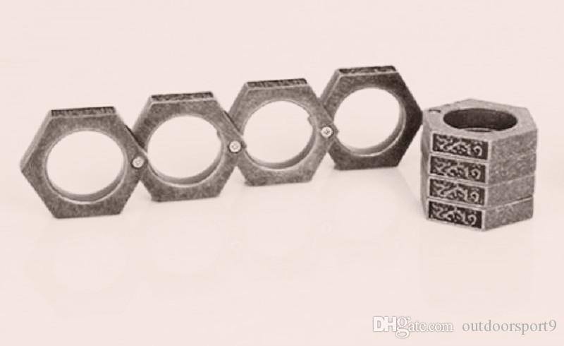 Refers to 4-color brass knuckle dust collector Festival dust collector belt buckle thick alloy flat head four-finger self-defense tool boxin-image-534856966