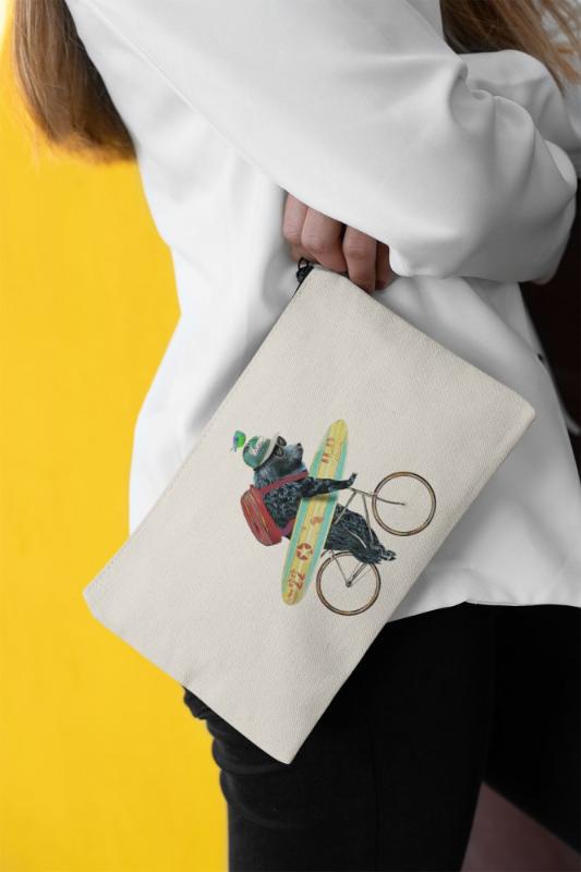 

Angemiel Clutch Bike Sörfe Outgoing Bear Portfolio Hand Makeup Bag