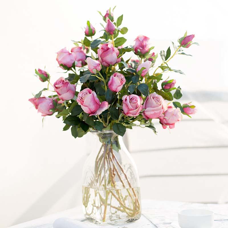 

3pcs 36cm 2 Heads Silk Rose Artificial Flowers Cheap Simulation Flower Bouquet Home Decor Accessories Party Wedding Decoration, Ld1017h