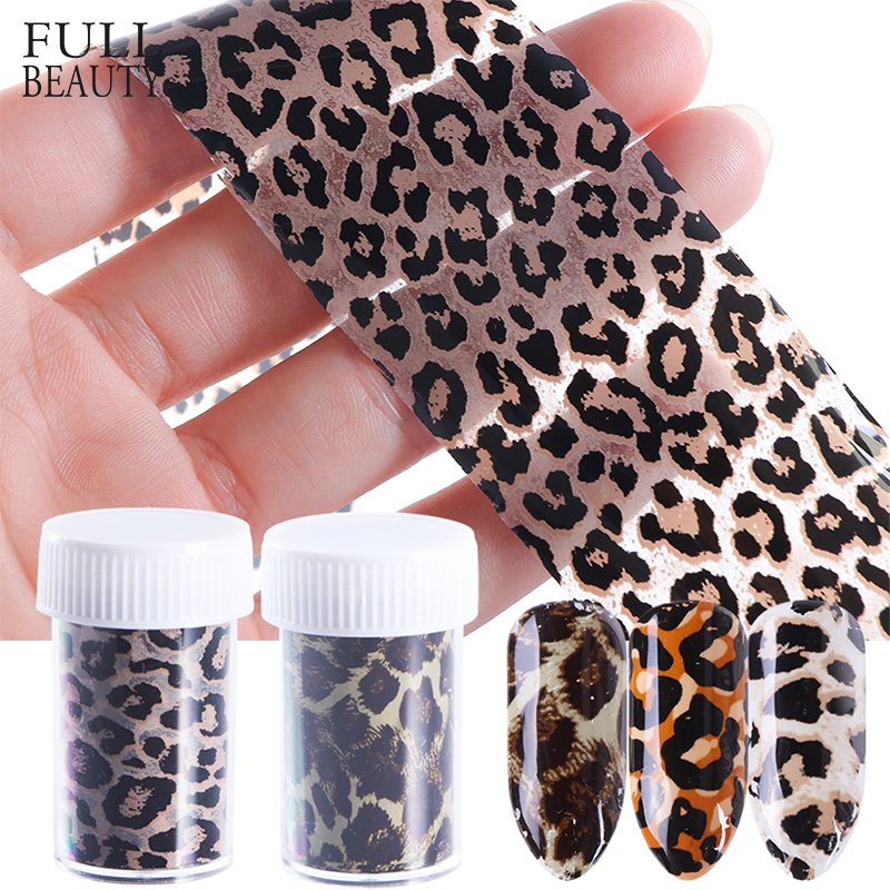 

1 Roll Leopard Print Nail Foil Transfer Slider Sticker Animal Starry Adhesive Nail Wrap Decal 3D Decoration Tips Manicure CH730, 02