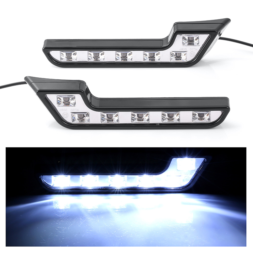 Paar COB Weiß LED Tagfahrlicht L Form Tagfahrleuchte Auto Lampe Scheinwerfer DRL