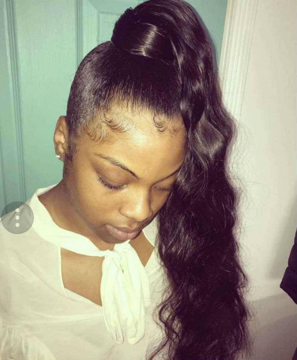 

Wet wavy ponytail human hair for black women Clip in wavy curly drawstring ponytail Natural Black hair extension clip in 1b color