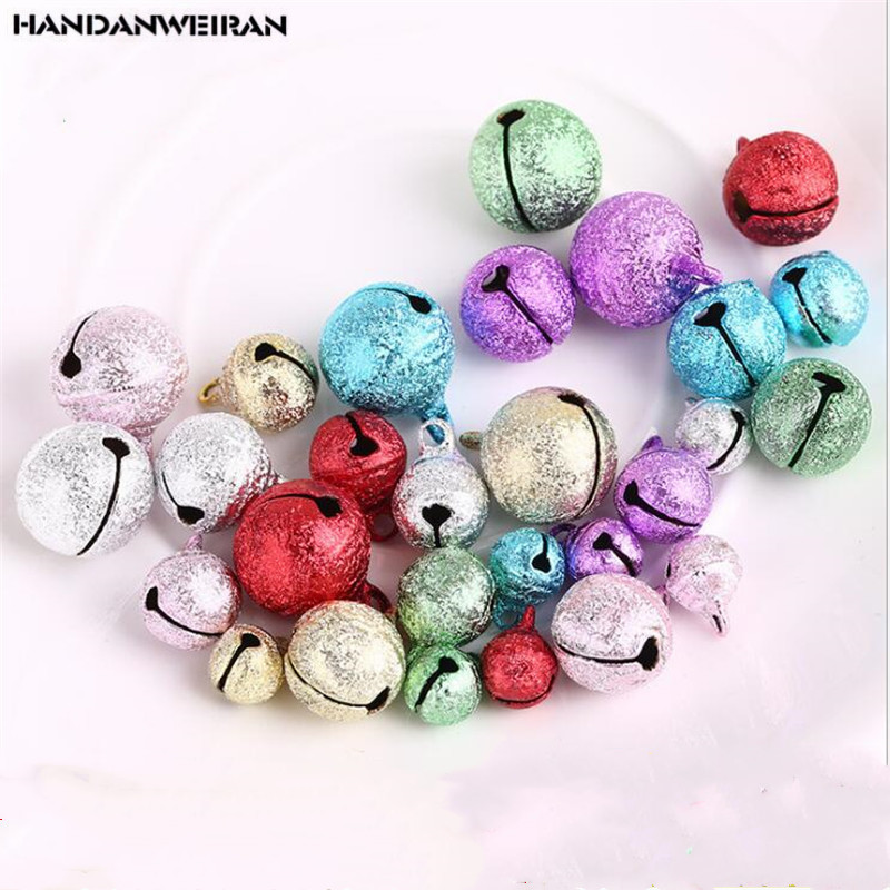 

50PCS/Bag 8MM10MM Christmas Decorations For Home Frosted Word Open Copper Bell DIY Ethnic Style Accessories Pet Christmas Bell