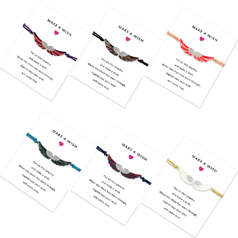 

Girls Adjustable Friendship Wedding Engagement Bridesmaid Statement Jewelry Make A Angel Wings Charm Bracelets For Women