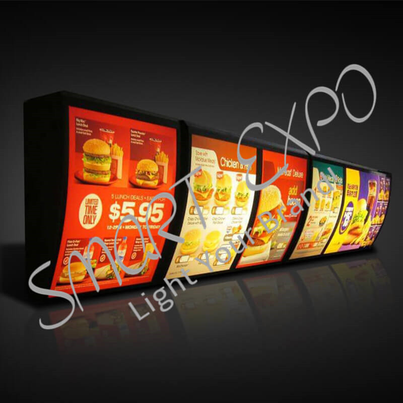 

Restaurant Menu Board Light Box Fast Food Store Menu Display Wall Mount with Protective Wooden Case Packing (W40 x H50 cm)