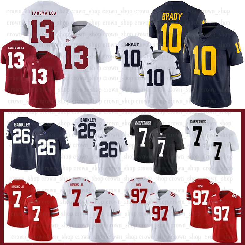 

13 Tua Tagovailoa NCAA 7 Dwayne Haskins Jr Alabama Crimson Tide Jersey Nick Bosa Michigan Tom Brady Ohio State Buckeyes Football Jerseys11, Ncaa-(lang huan)