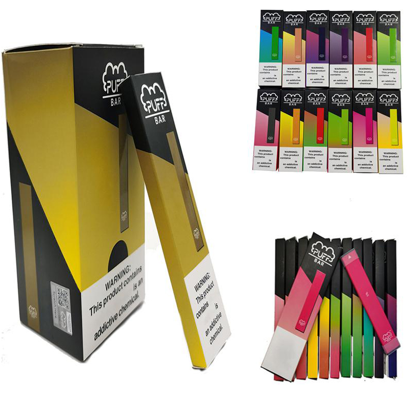 

Empty Vape Pen Puff Bar Disposable Device Pod Starter Kit 280mAh Battery 1.3ml Cartridge Security Codes Disposable E-cigarettes Packaging