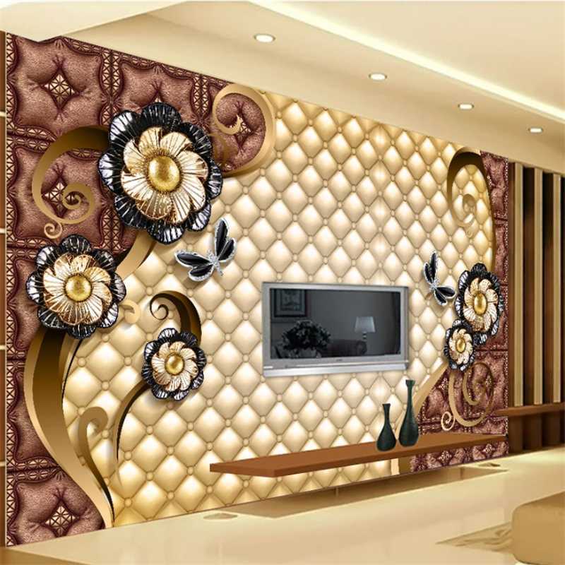 

Custom 3D wallpaper black dahlia soft bag jewelry TV background wall living room bedroom restaurant moisture wall paper, As pic