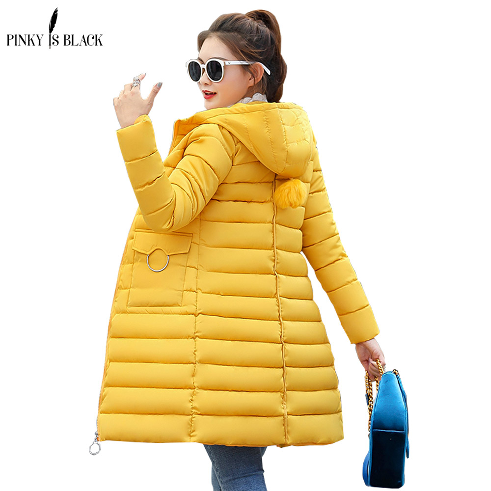 

PinkyIsblack 2018 Winter Jacket New Fashion Women Down jacket Slim Large size Hooded Student Women Thick Warm Cotton Coat, Black