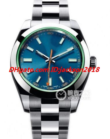 

Free Shipping Luxury Watch 8 Style Mens 116400 116300 Perpetual Blue Dial Green Crystal Watch *MINT* 40mm Automatic Fashion Men's Watches