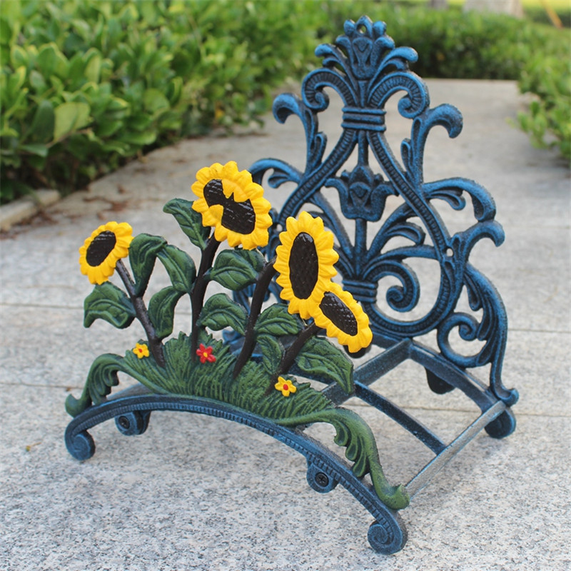 

Wall Mounted Hose Holder Sunflower Cast Iron Water Hose Pipe Hanger Storage Flower Home Garden Yard Courtyard Decor Ornaments Gardening, Multi