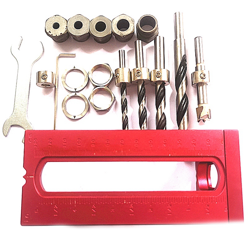 

1 Set Woodworking Pocket Hole Screw Jig Drill Bits Set Cross Oblique Flat Head Screw Puncher Bed Cabinet Puncher Locator
