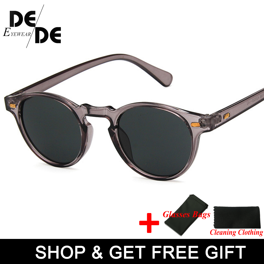

2019 New Fashion Round Lense Clear Frame sunglasses Gregory Peck Brand men women Sunglass retro gafas oculos