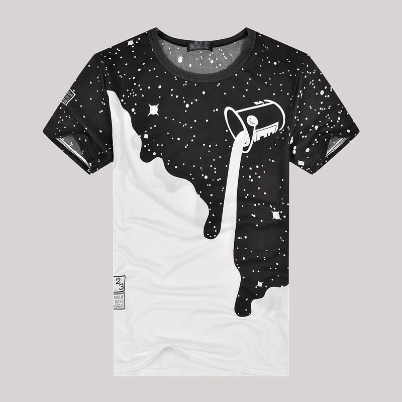 

Men's Fashion casual 3D Graphic Printed T-Shirt Crewneck Shirt Short Sleeve Unisex Tee Top T-Shirts Size (S-3XL), White;black