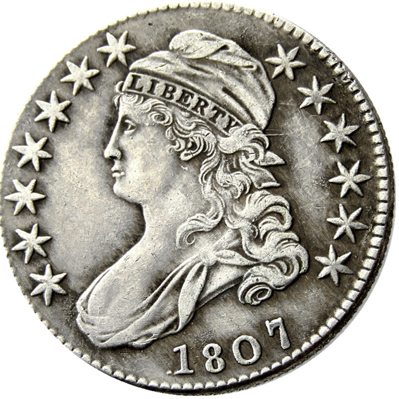 

US 1807 CAPPED BUST HALF DOLLAR Silver Plated Copy Coin Brass Craft Ornaments home decoration accessories
