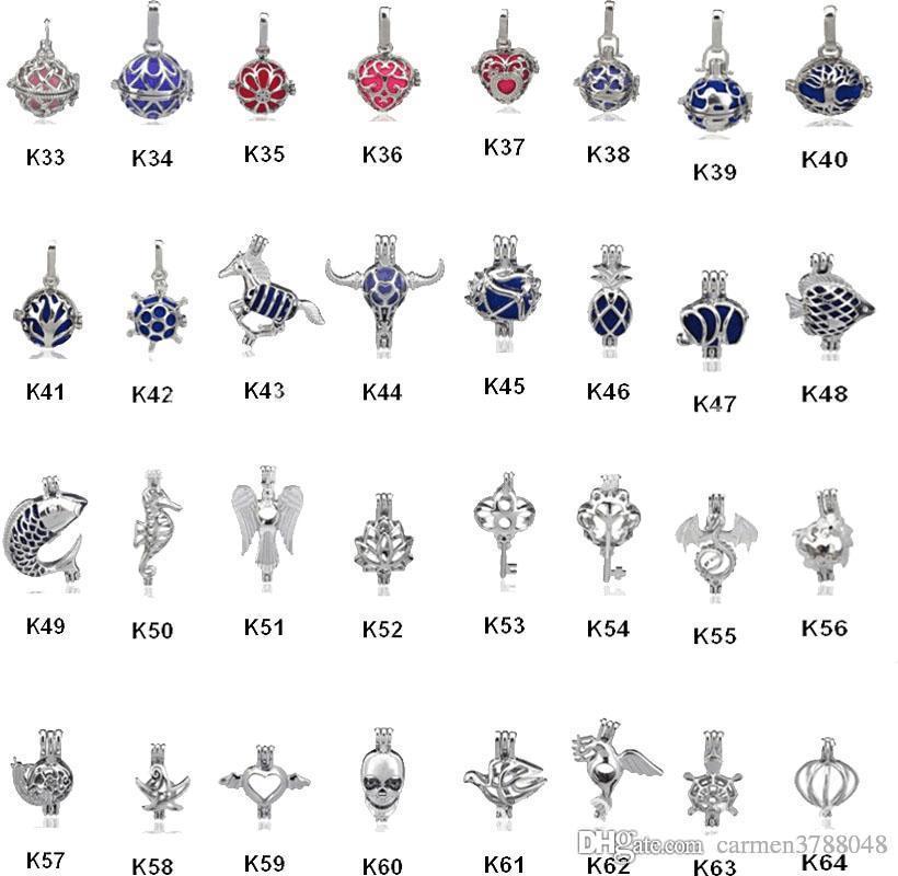 101 Designs 18kgp Locket Cages Love Pearl/ Gem beads oyster Pearl Necklace Mountings