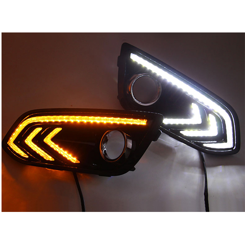 2pcs 12V Car DRL LED Daytime Running Light Fog lights For Ford Mondeo Fusion 2013 2014 2015 2016-image-490655511