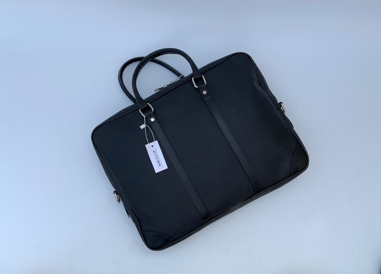 

2 Bad business casual men's PU Leather Messenger Bag Crossbody bags, Shoulder Bags of office work Briefcase 15-inch computer bag, Brown grid