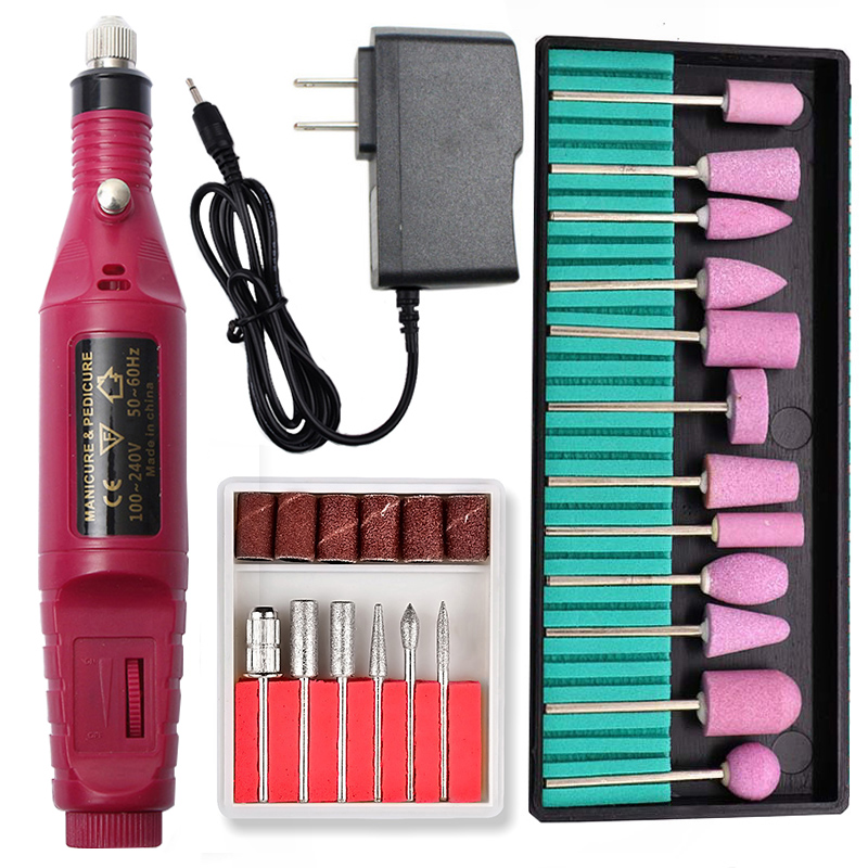 

1 Set 16 Bits Electric Nail Drill Machine Manicure Pedicure Tool Quartz Drill Bits Rotary Gel Cuticle Remover Nail Art Apparatus