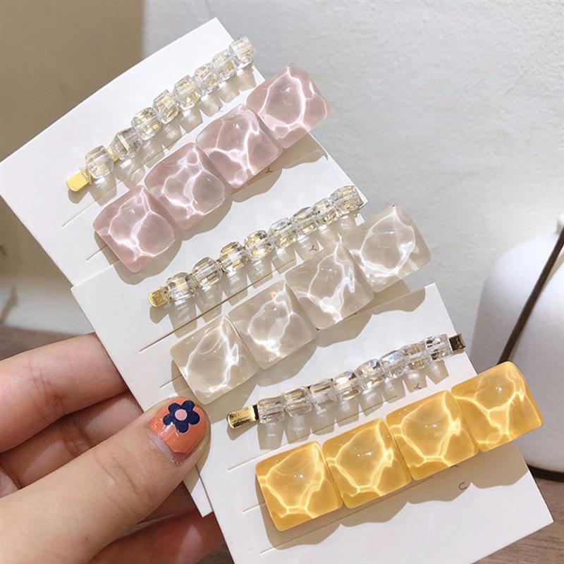

2PCS/1Set Sweet Hair Clip Set Creative Fashion Bobby Clip Duckbill Crystal Hairpin Jewelry Hair Accessories for Women Girls