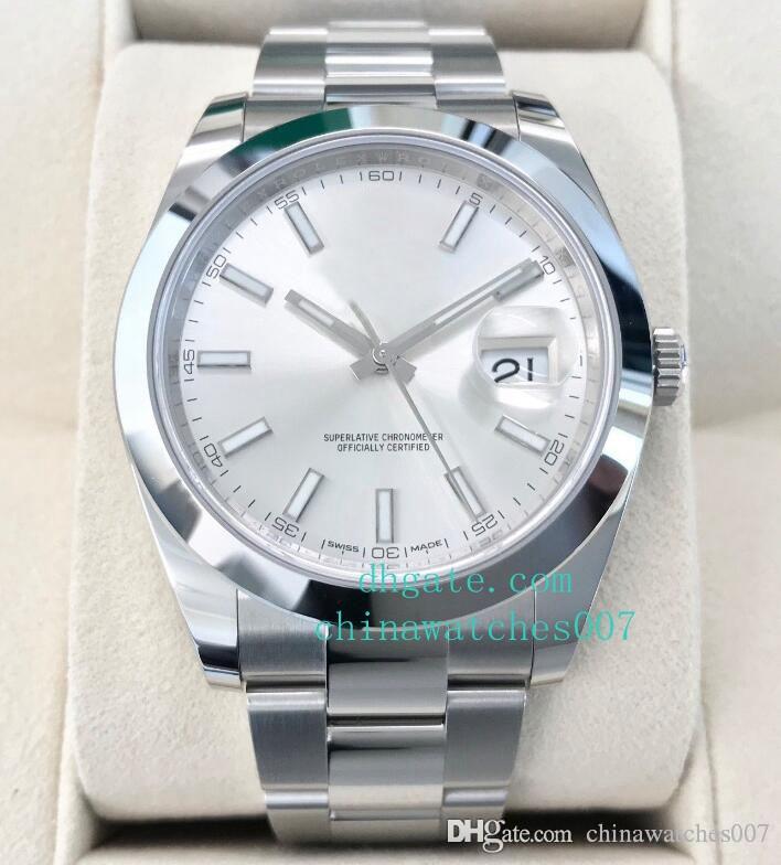 

Best selling watch V2 41mm 126300 silver index Asia 2813 stainless steel mechanical movement automatic watch original box, No need box