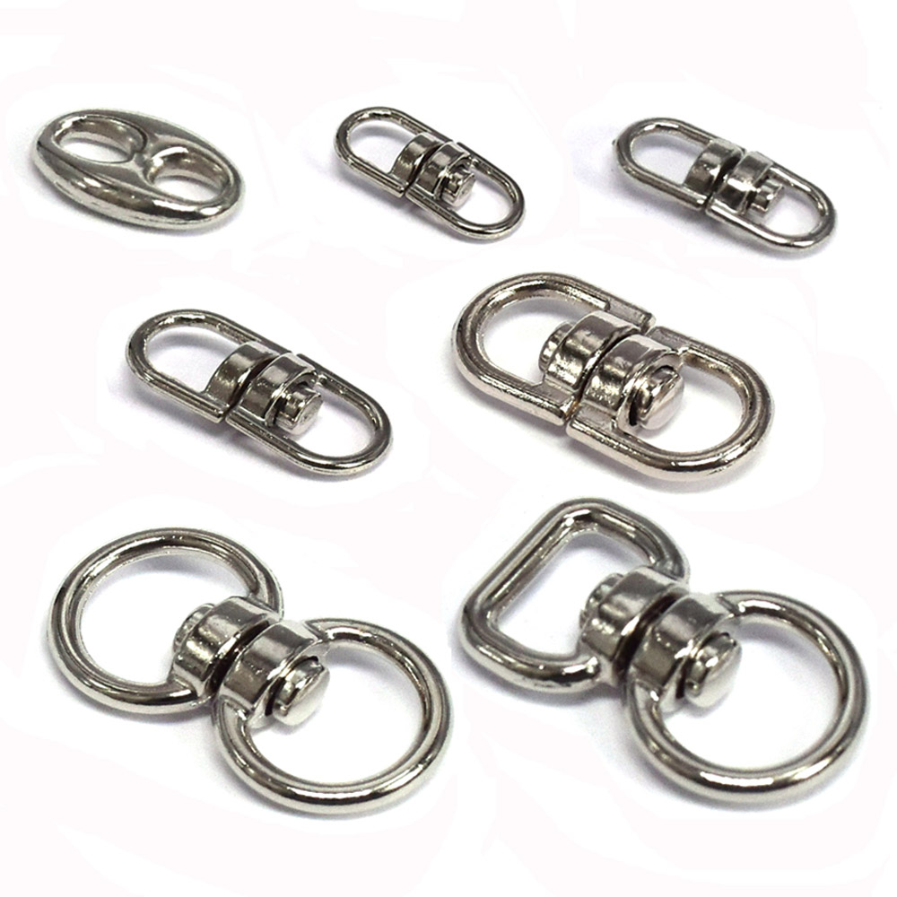 

100pcs/lot Silver Metal Swivel Hook Clasp Key Chains Keyrings Connectors For Lanyards Paracord Handbag Bag Parts