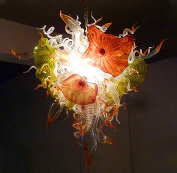 

Latest Modern LED Chandelier 36 Inches Glass Pendant Lights for Living Room Dining Room Hand Blown Glass Flower Chandelier Lamp