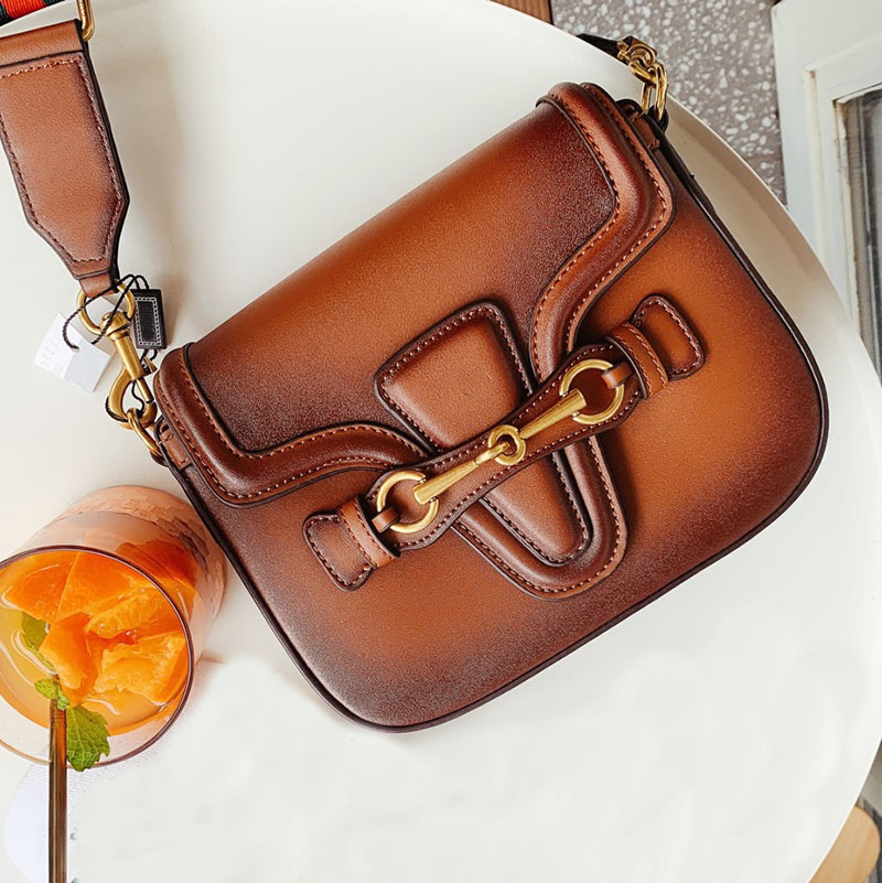 

New Retro Saddle Handbag Insert Buckle Genuine Leather Bag Shoulder Messenger Bag Flap Crossbody tote Bag Strap Shoulder Handbag, All black