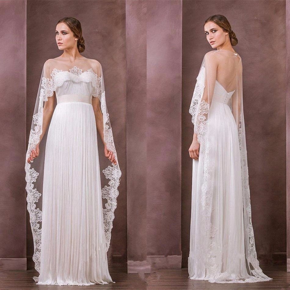 

2019 Wedding Cloak White Ivory Appliques Lace Bolero Jacket Wraps Long Cloaks Bridal Wedding Bolero Jacket Top