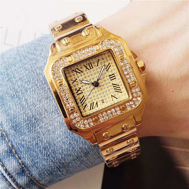 

2019 New Brand mens luxury designer watches woman fashion diamond watch lady top quality gold tag wristwatches