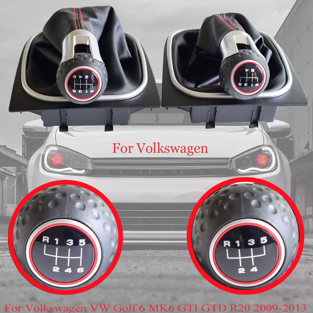 

Gear Shift Knob Shifter For Volkswagen VW Golf 6 MK6 GTI GTD R20 2009-2013 5/6 Speed With Dust-proof Cover