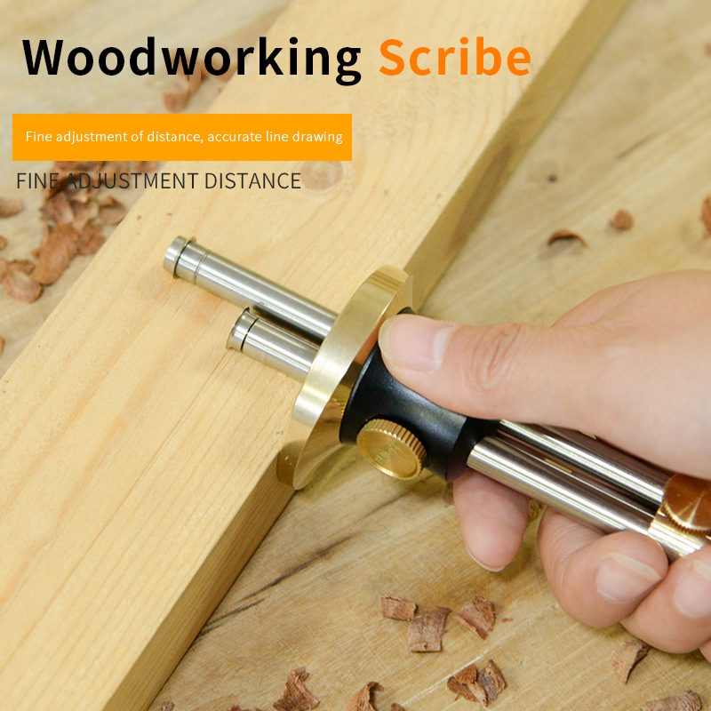 

High Quality Woodworking Marking Gauge Scribers Hand Tool Fine Adjustment Distance